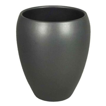 Vaso di ceramica URMIA MONUMENT, grigio antracite-opaco, 19cm, Ø16cm