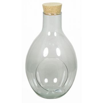 Terrario bottiglia di vetro VINELLA con sughero, trasparente, 48,5cm, Ø30cm