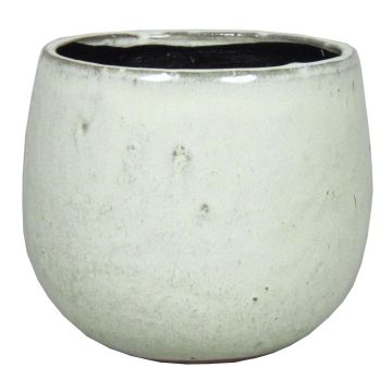 Vaso da fiori rotondo in ceramica PEYO, bianco, 11,5cm, Ø14cm