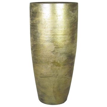 Grande vaso in ceramica THORAN granulato, oro, 70cm, Ø32cm