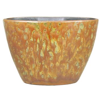 Fioriera ovale ELIEL in ceramica, maculato, giallo-arancio, 32x15x22cm