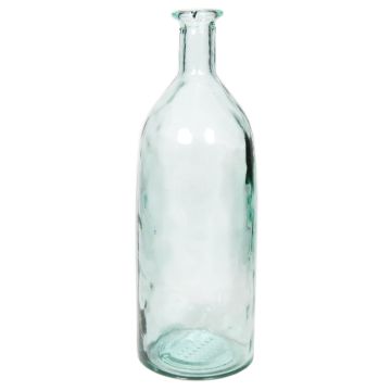 Bottiglia di vetro HERMINIA, blu-trasparente, 35cm, Ø12cm