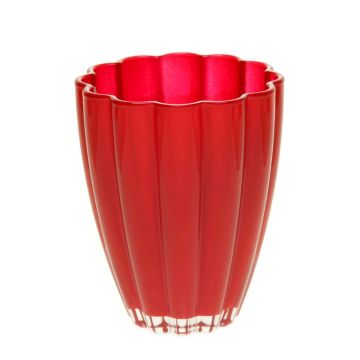 Vaso da tavolo BEA in vetro, rosso vino, 17cm, Ø14cm