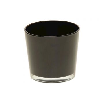 Vetro per candele ALENA, nero, 9,5cm, Ø11,5cm