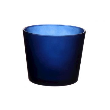 Vetro per candele ALENA FROST, blu opaco, 9,5cm, Ø11,5cm