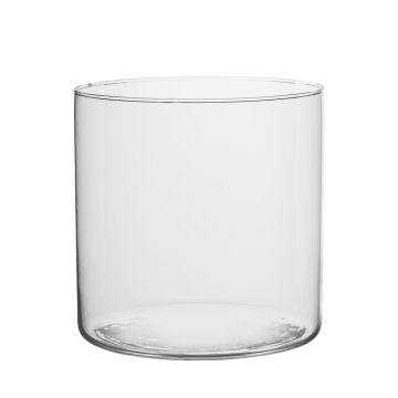 Portacandela cilindrico SANNY di vetro, trasparente, 15cm, Ø15cm