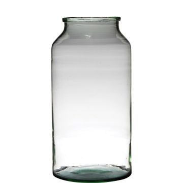 Vaso di vetro QUINN EARTH, riciclato, trasparente-verde, 42,5cm, Ø22,6cm
