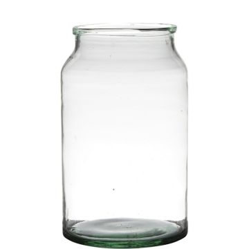 Vaso di vetro QUINN EARTH, riciclato, trasparente-verde, 30cm, Ø18cm