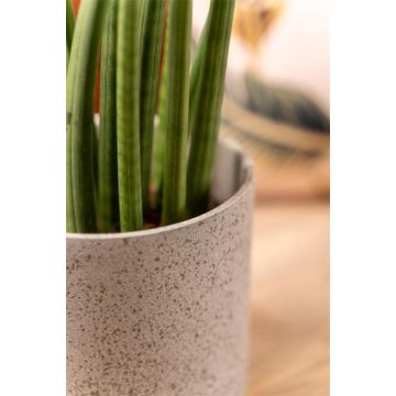 Vaso da fiori in ceramica ARAYA, maculato, beige, 15cm, Ø15cm