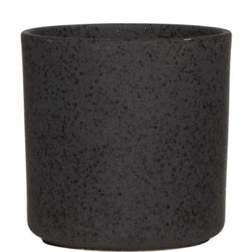 Vaso da fiori in ceramica ARAYA, maculato, nero, 13cm, Ø13cm