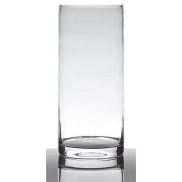 Vaso cilindrico in vetro SANSA EARTH, trasparente, 35cm, Ø15cm