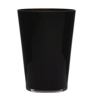 Vaso da fiori conico ANNA EARTH in vetro, nero, 30cm, Ø22cm