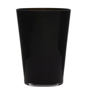 Vaso da fiori conico ANNA EARTH in vetro, nero, 30cm, Ø22cm