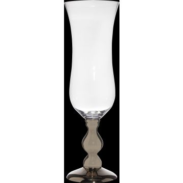 Bicchiere di champagne XXL PIYA su supporto, trasparente-argento, 70cm, Ø22,5cm