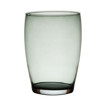 Vaso rotondo in vetro HENRY, grigio-trasparente, 20cm, Ø14cm