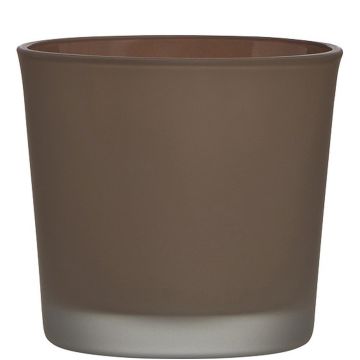 Fioriera di vetro ALENA FROST, marrone opaco, 11cm, Ø11,5cm