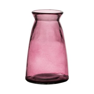 Vaso da fiori TIBBY in vetro, rosa trasparente, 14,5cm, Ø9,5cm