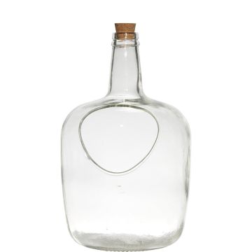Bottiglia a palloncino ILLYA con sughero, vetro, trasparente, 37cm, Ø22cm