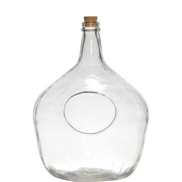 Bottiglia terrario a palloncino ILLYA con tappo in sughero, vetro, trasparente, 43 cm, Ø 31 cm
