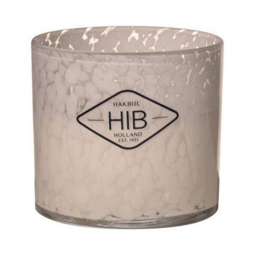 Candela di cera RENITA in vaso di vetro, bianco-trasparente, 12cm, Ø12cm