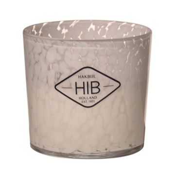 Candela di cera RENITA in vaso di vetro, bianco-trasparente, 11,5cm, Ø12cm