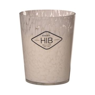 Candela di cera RENITA in vaso di vetro, bianco-trasparente, 16cm, Ø13cm