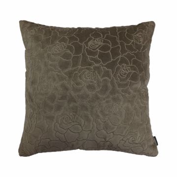 Cuscino in velluto ALAIA, fantasia di rose, beige, 45x45cm
