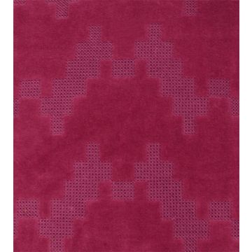 Cuscino di velluto ANJALI, magenta, motivo a zig zag, 45x45cm