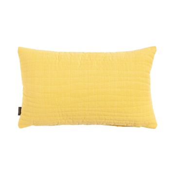 Cuscino decorativo SILENA, giallo chiaro, cuciture decorative, 50x30cm