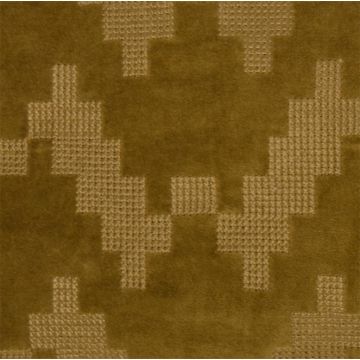 Cuscino in velluto morbido ANJALI, giallo-verde, motivo a zigzag, 50x30cm