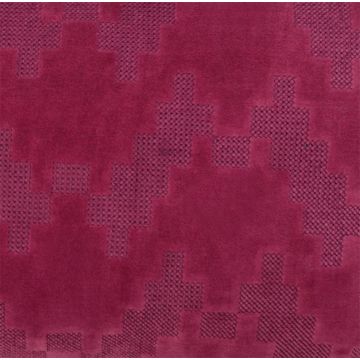 Cuscino in morbido velluto ANJALI, magenta, motivo a zig zag, 50x30cm