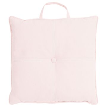Cuscino VALENDA, rosa chiaro, con bottone e manico, 40x40cm
