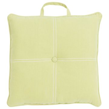 Cuscino VALENDA, verde lime, con bottone e manico, 40x40cm