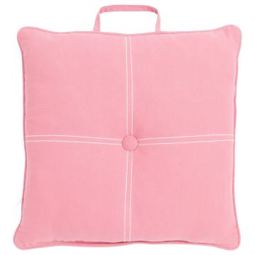 Cuscino VALENDA, rosa, con bottone e manico, 40x40cm