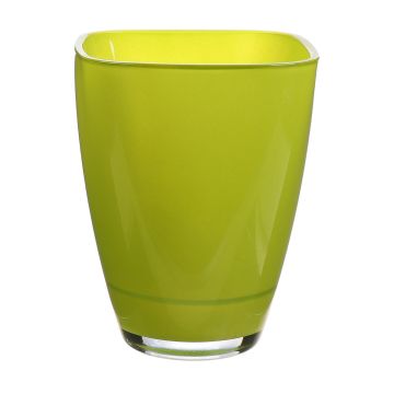 Fioriera YULE, vetro, verde mela, 13,5x13,5x17cm