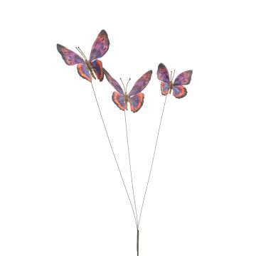 Ramo decorativo con farfalle TARANEH, bastone, arancione-viola, 60cm