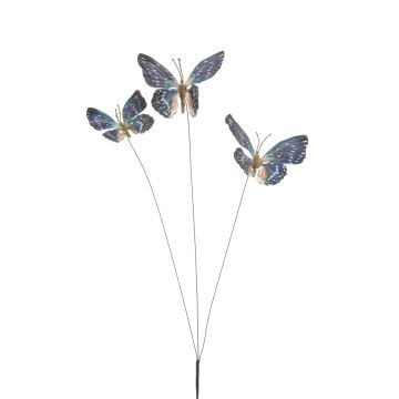 Ramo decorativo con farfalle TARANEH, bastone, blu-rosa, 60cm