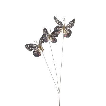 Ramo decorativo con farfalle TARANEH, bastone, grigio-rosso, 60cm