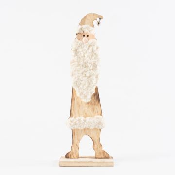 Babbo Natale in legno BERTUS con campanellino, beige-marrone, 10x6x30cm