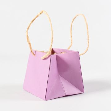 Sacchetto regalo / sacchetto di carta ASKJA con manico, lilla, 8,5x8,5x8cm
