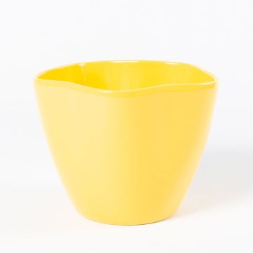 Vaso per piante in ceramica MARCELO, fiorito, giallo, 12,5cm, Ø15,5cm
