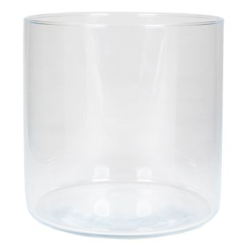 Vaso da fiori cilindrico SANNY in vetro, trasparente, 19cm, Ø19,1cm