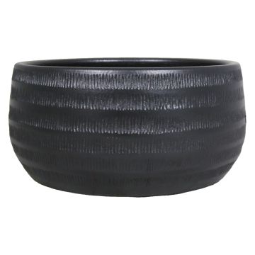 Ciotola in ceramica TIAM con scanalature, nero-opaco, 14cm, Ø29cm