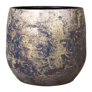 Vaso da piante vintage MAGO in ceramica, aspetto antico, oro, 14cm, Ø16cm