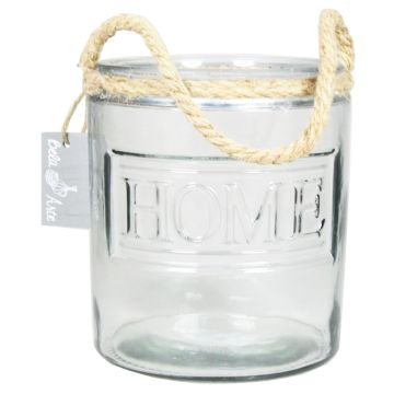 Lanterna di vetro DAPHNEY con manico, trasparente, 16,5cm, Ø14cm