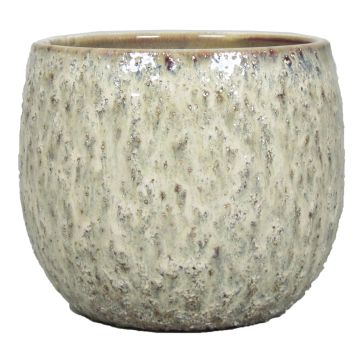 Fioriera NOREEN, ceramica, maculato, crema-marrone, 11,5cm, Ø13,2cm