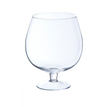 XXL Cognac vetro LIAM su base, chiaro, 14cm, Ø11,5cm