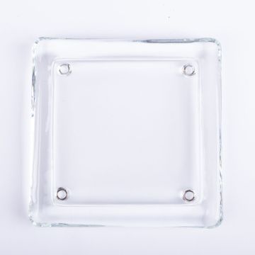 Supporto per candele quadrato in vetro VINCENTIA, trasparente, 13,6x13,6cm