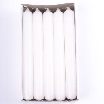 Set di 10 candele luminose / Candela per candelabro CHARLOTTE, bianco, 18,5cm, Ø2,1cm, 6,5h - Made in Germany