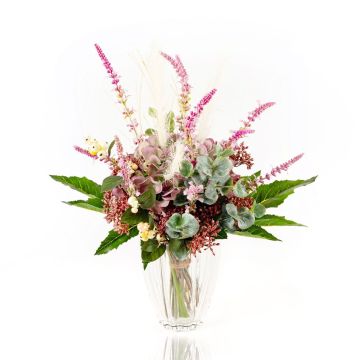 Bouquet autunnale decorativo KEONA, viola-rosa, 50cm, Ø40cm
